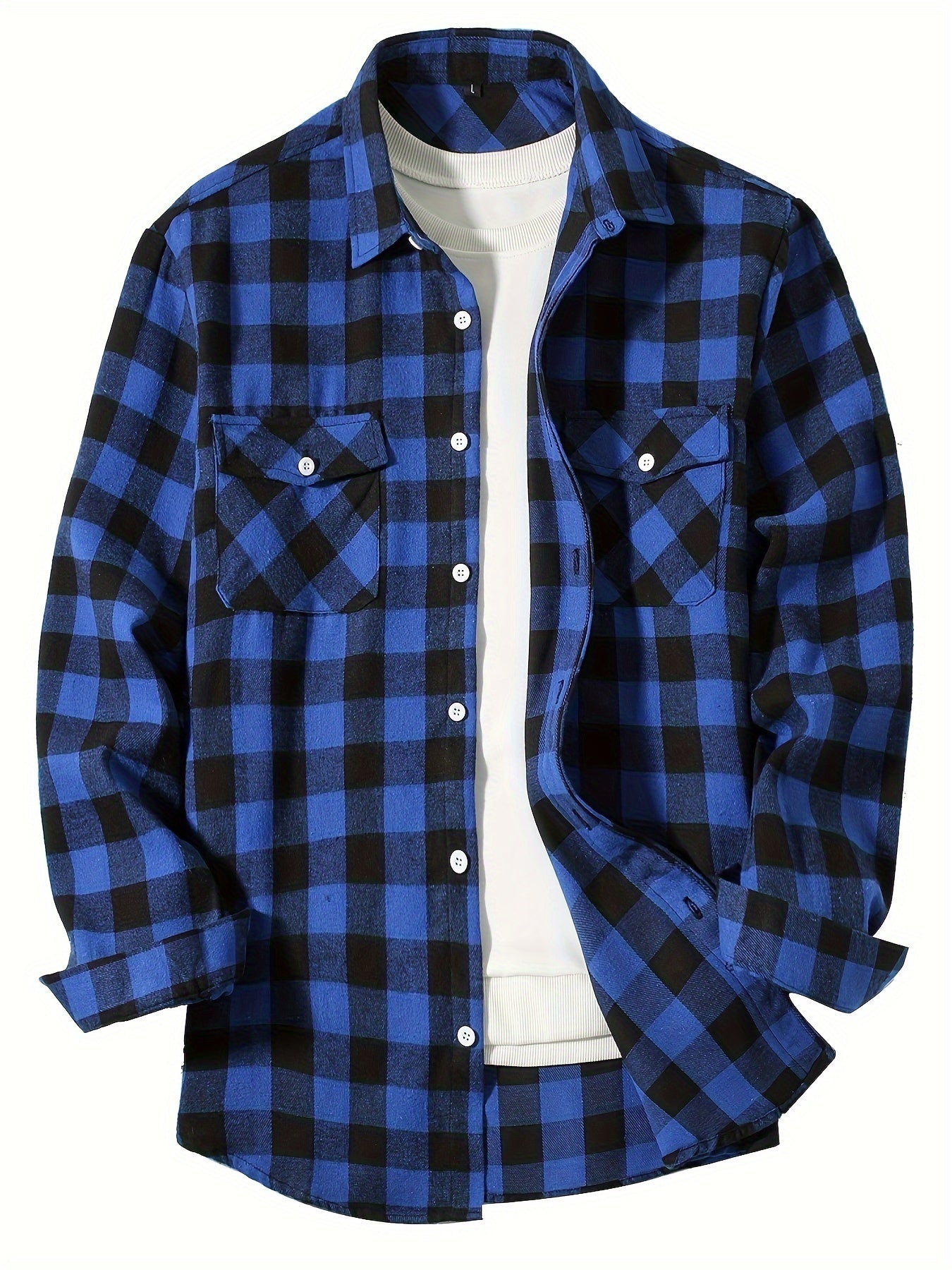 Men's Flannel Plaid Shirts Long Sleeve Button Down Shirts Casual Fall Shirt