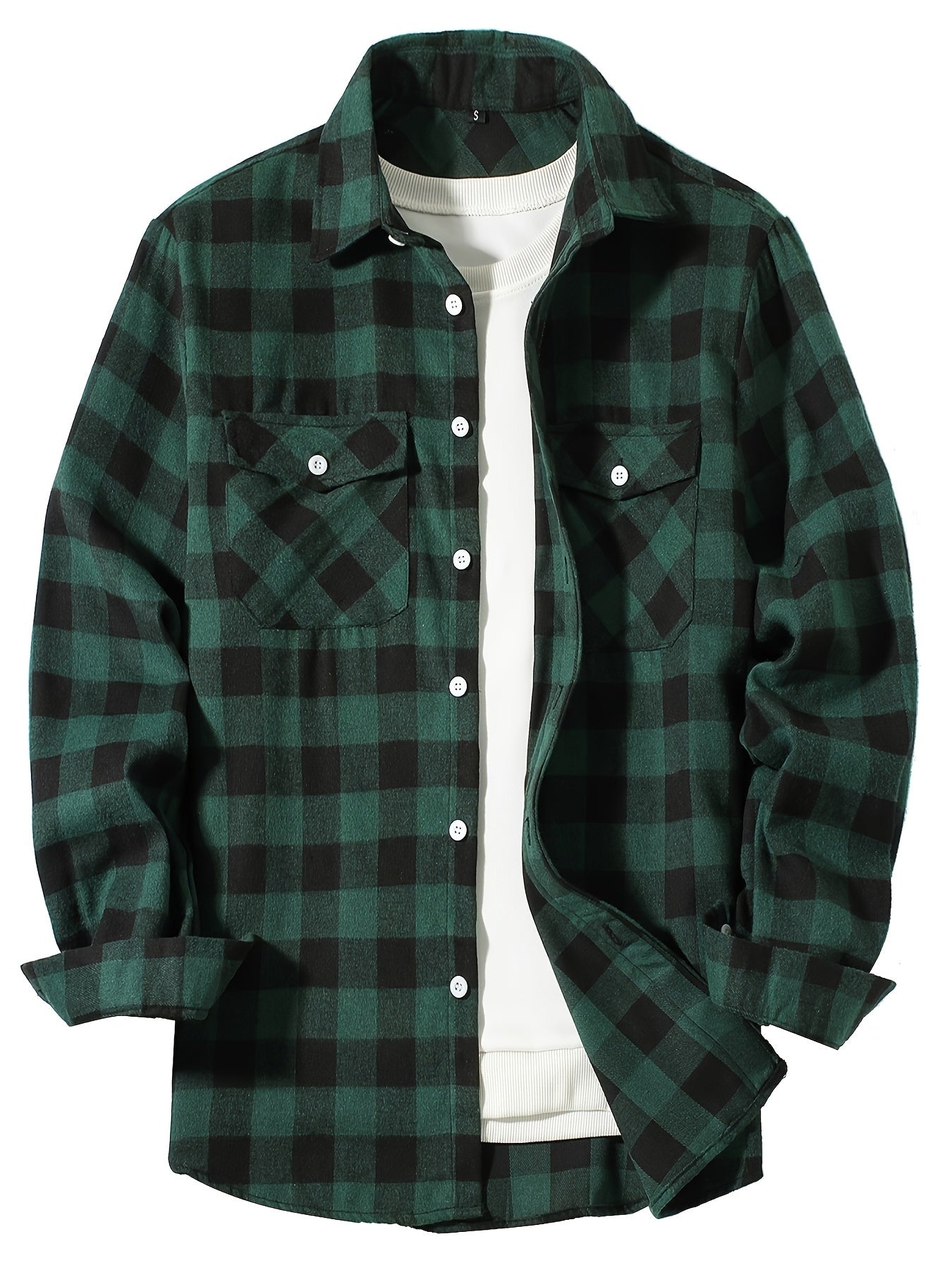 Men's Flannel Plaid Shirts Long Sleeve Button Down Shirts Casual Fall Shirt
