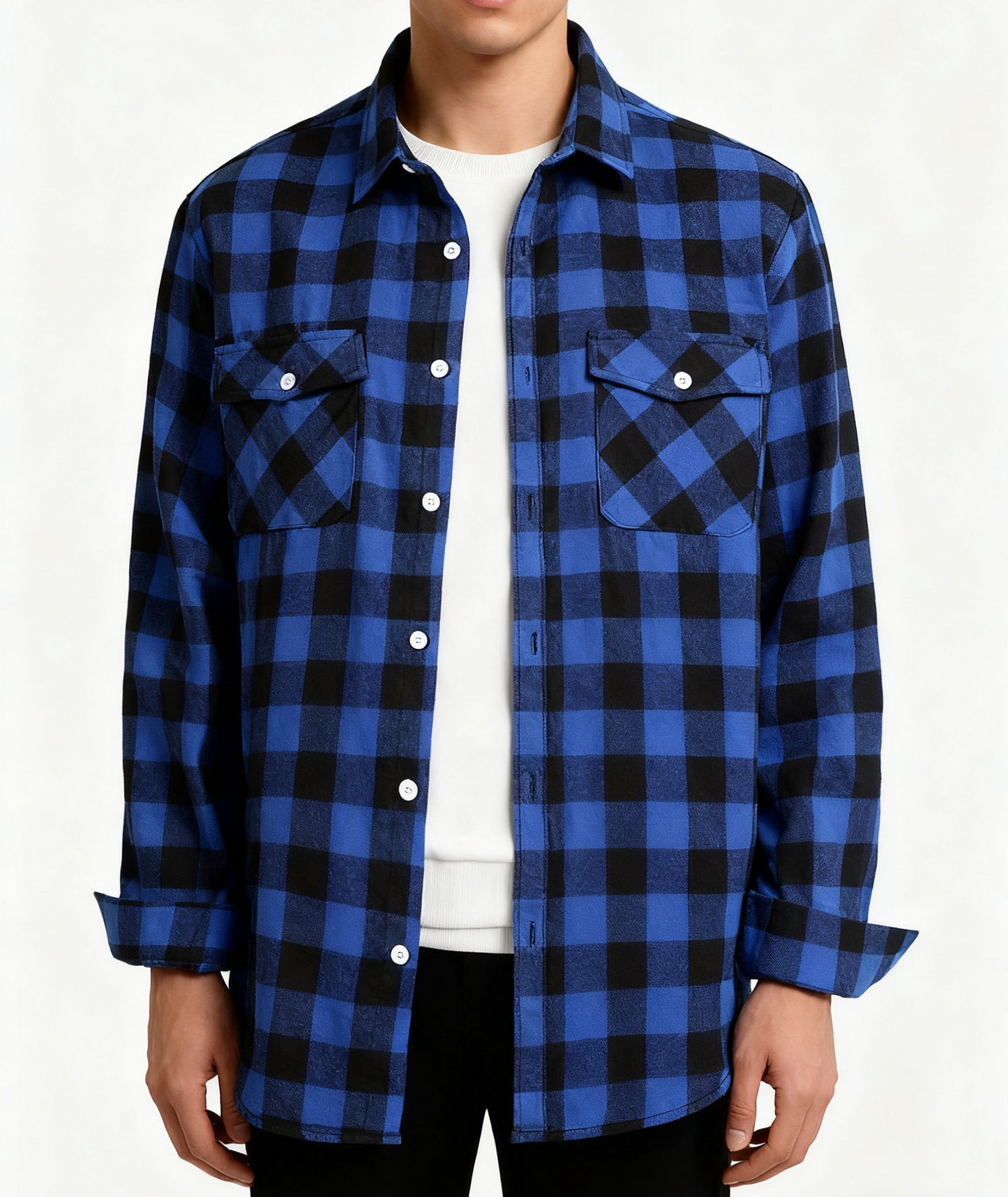 Men's Flannel Plaid Shirts Long Sleeve Button Down Shirts Casual Fall Shirt