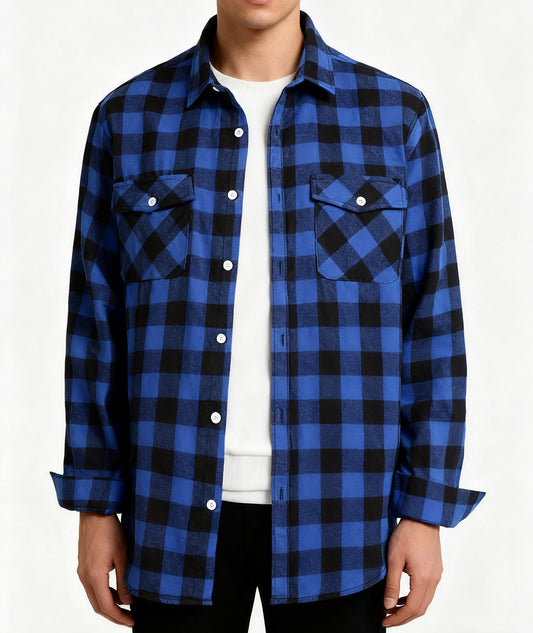 Men's Flannel Plaid Shirts Long Sleeve Button Down Shirts Casual Fall Shirt