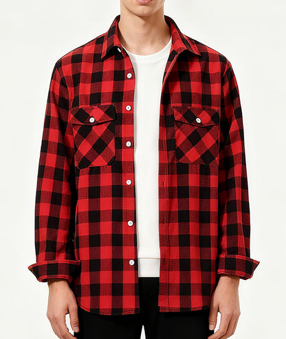 Men's Flannel Plaid Shirts Long Sleeve Button Down Shirts Casual Fall Shirt