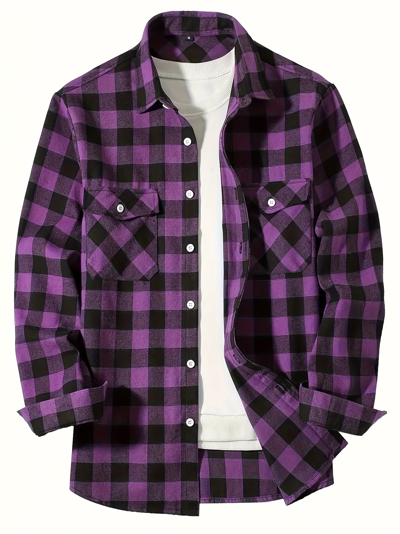 Men's Flannel Plaid Shirts Long Sleeve Button Down Shirts Casual Fall Shirt