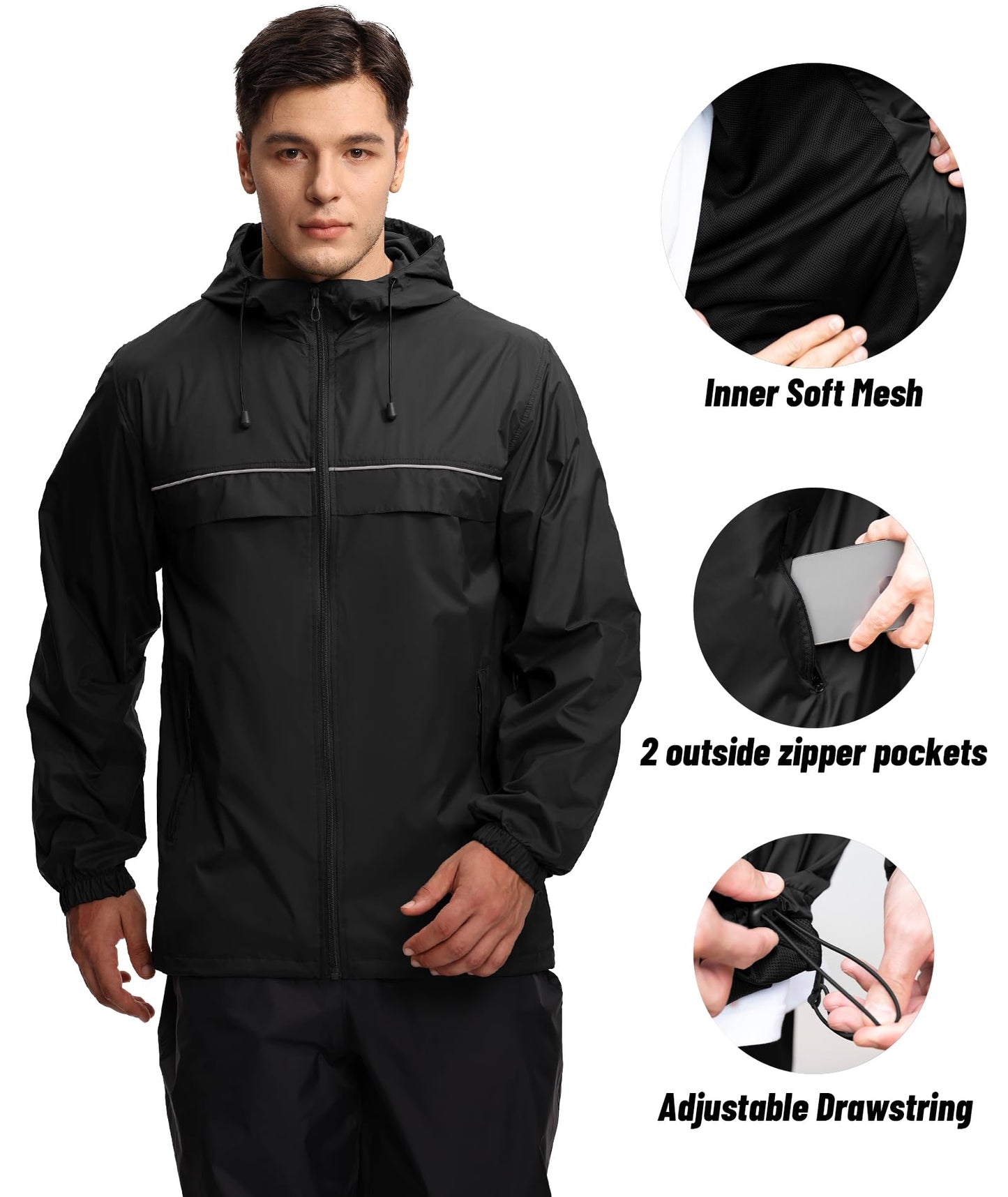 Men's lightweight raincoat jacket