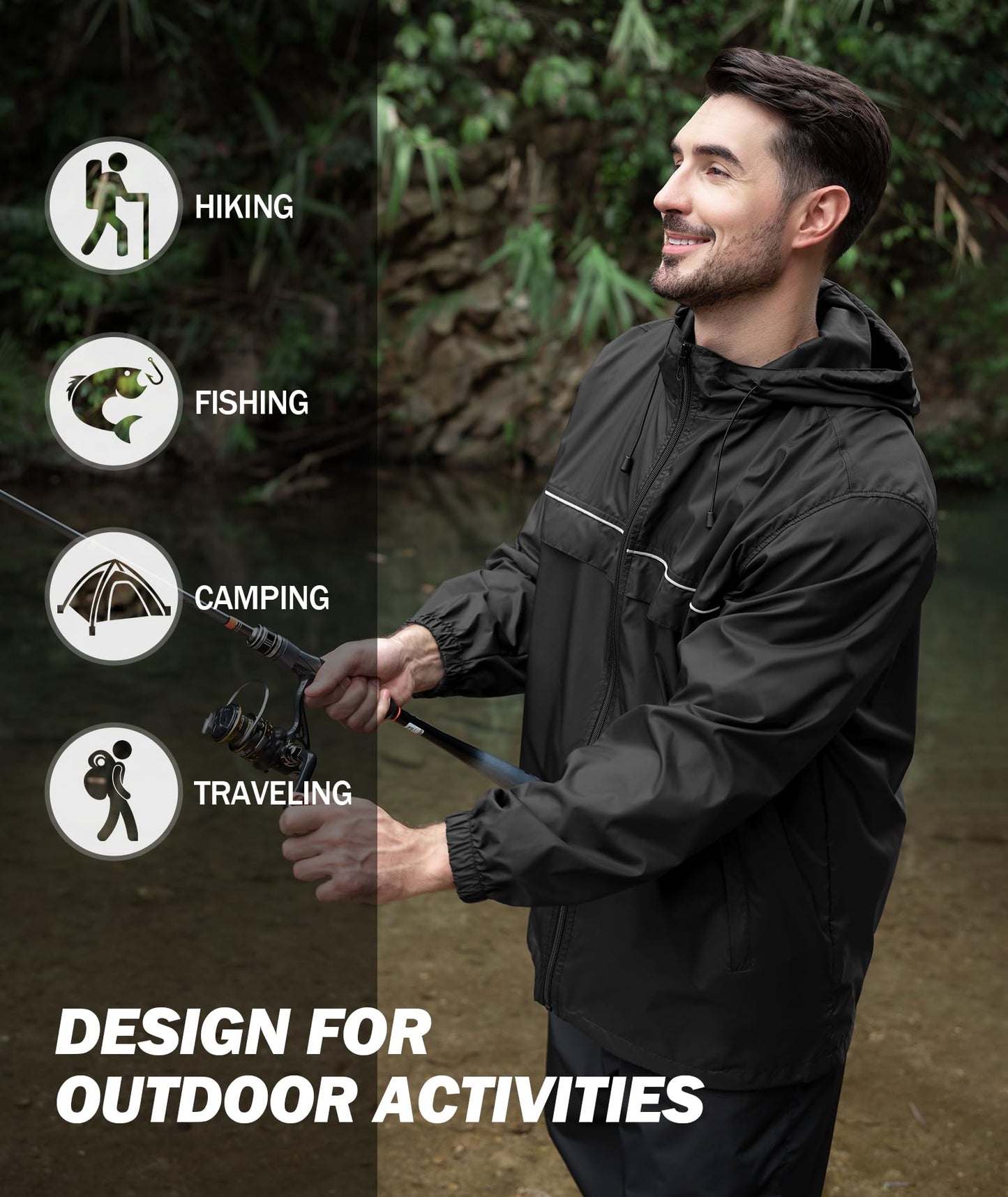 Men's lightweight raincoat jacket