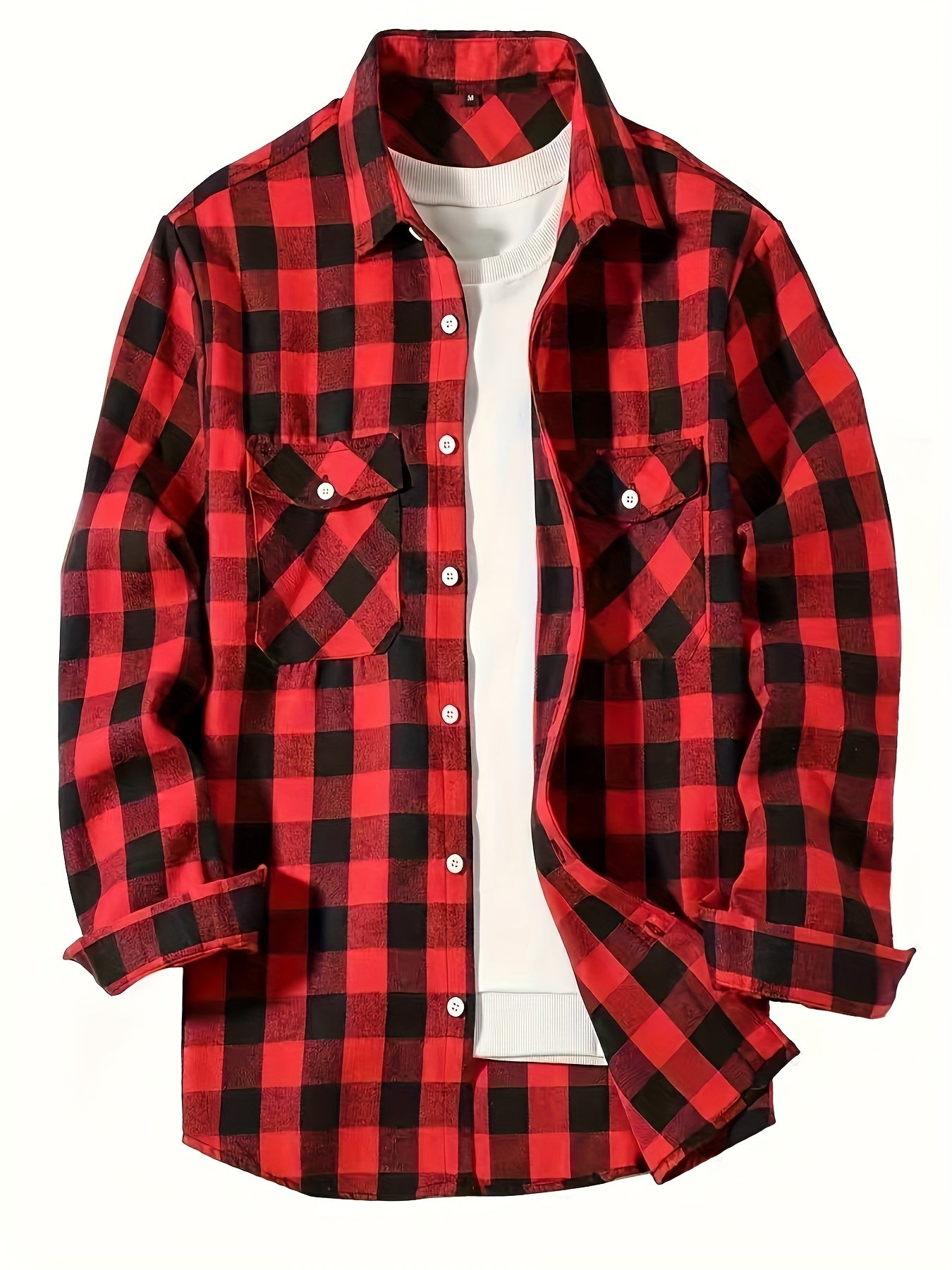 Men's Flannel Plaid Shirts Long Sleeve Button Down Shirts Casual Fall Shirt