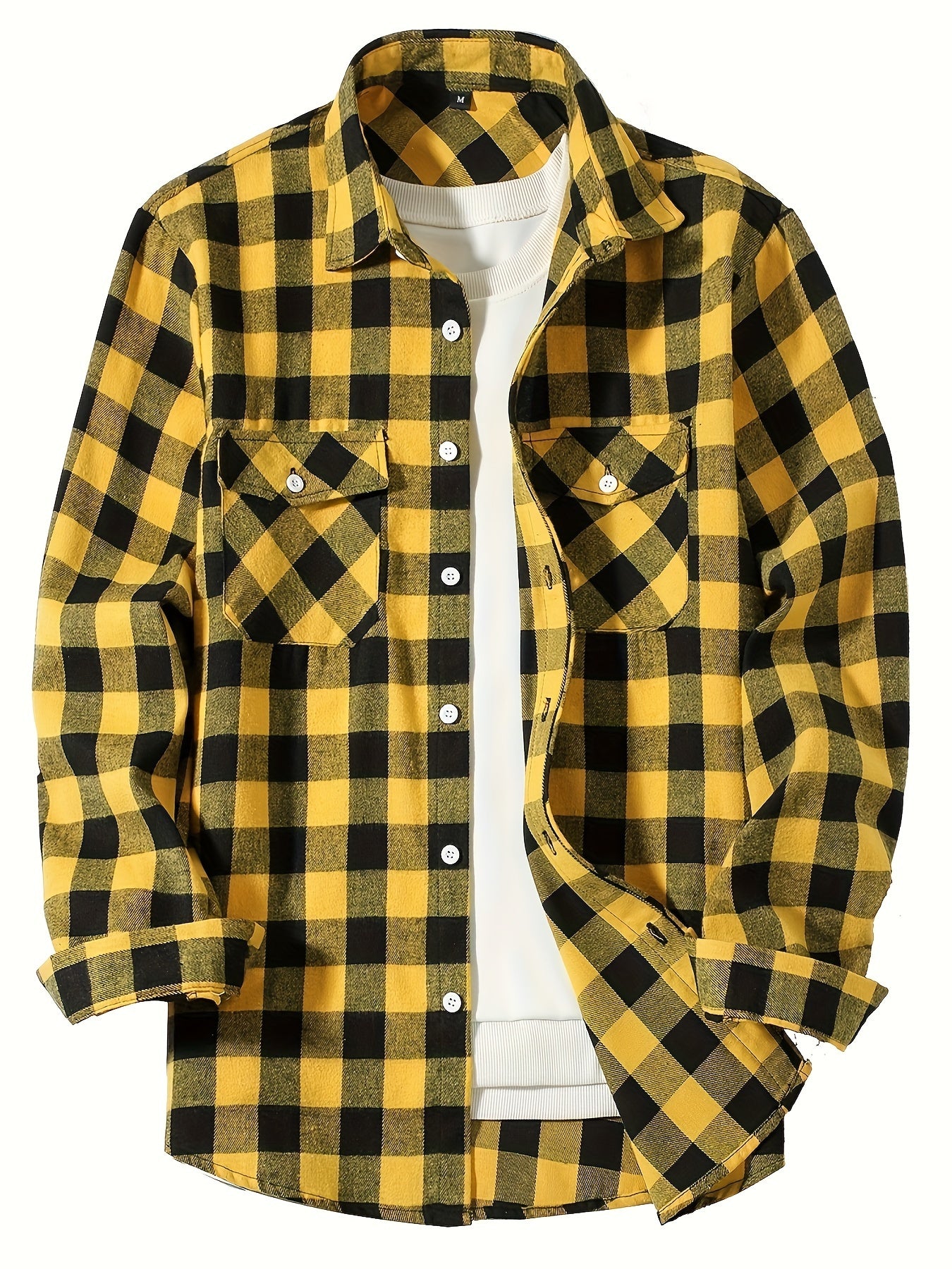 Men's Flannel Plaid Shirts Long Sleeve Button Down Shirts Casual Fall Shirt