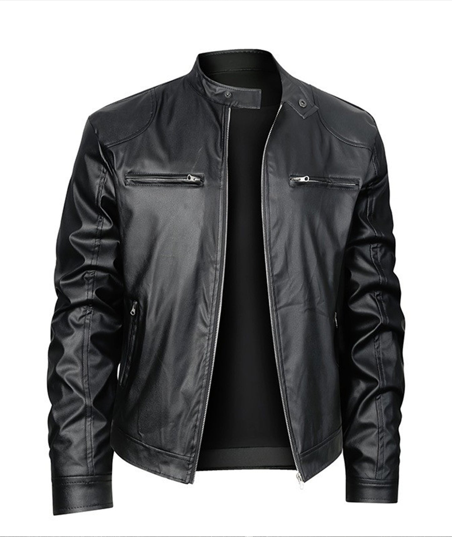 Men's Black PU Leather Jacket
