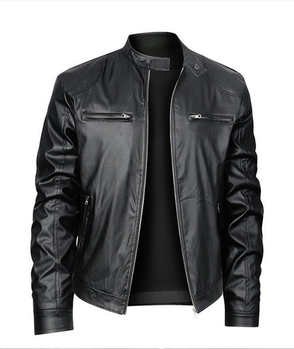 Men's Black PU Leather Jacket
