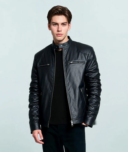 Men's Black PU Leather Jacket