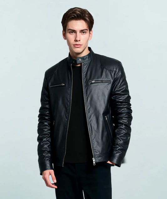 Men's Black PU Leather Jacket